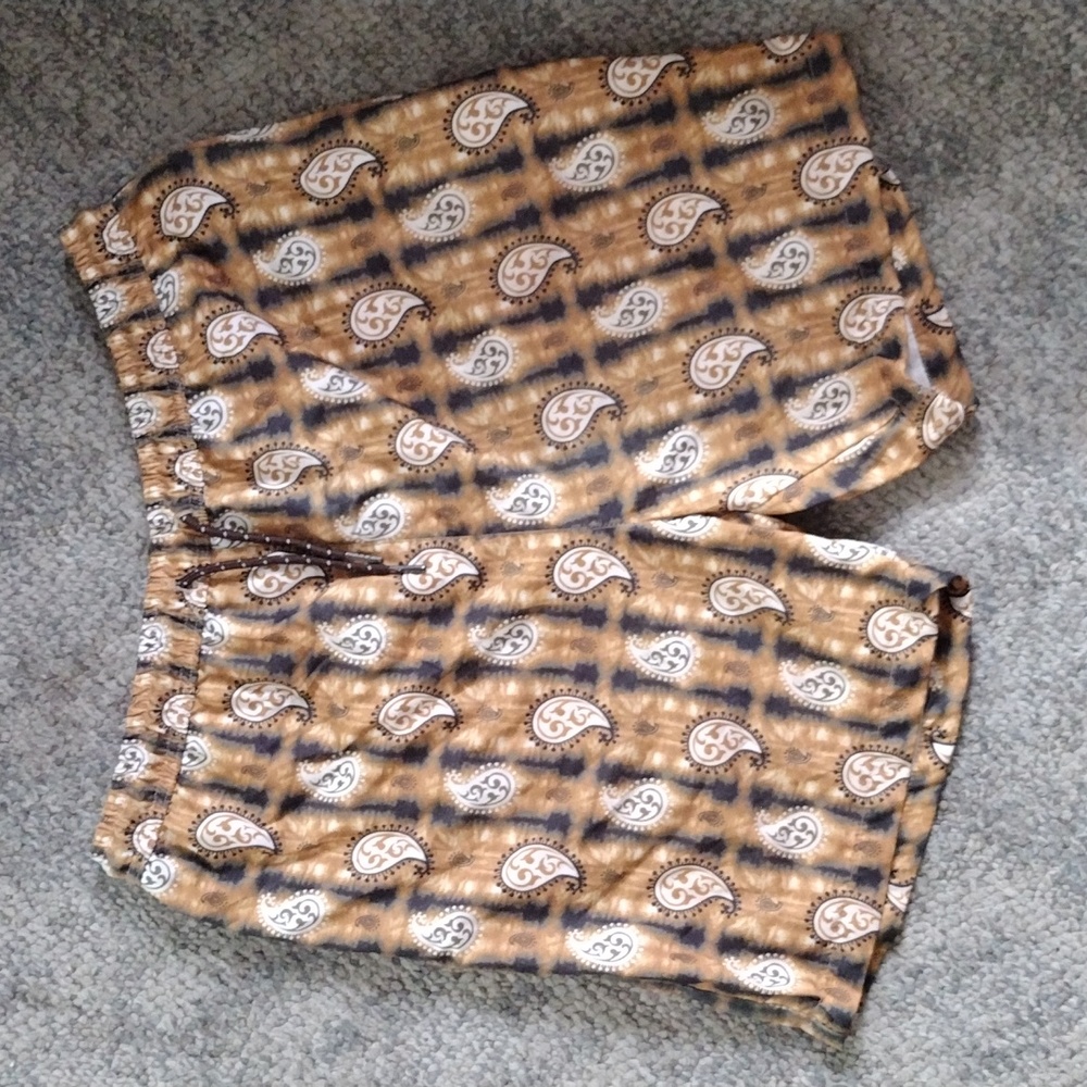 Paisley/Bandana Patterned Swim Trunks/Board Shorts